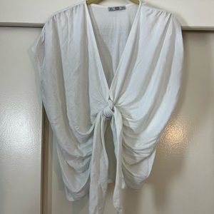 Zara knotted short sleeve blouse